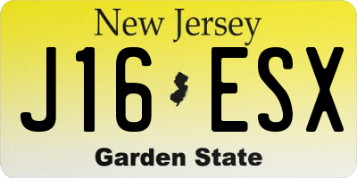 NJ license plate J16ESX