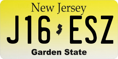 NJ license plate J16ESZ