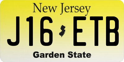 NJ license plate J16ETB