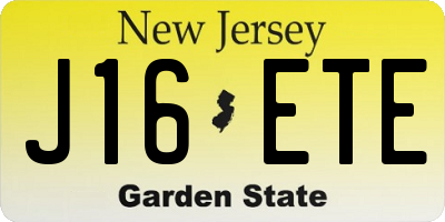 NJ license plate J16ETE