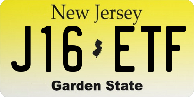 NJ license plate J16ETF