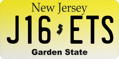 NJ license plate J16ETS