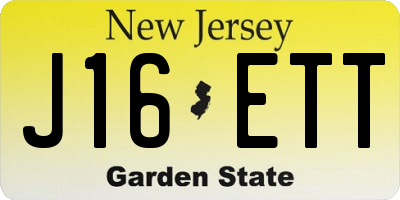 NJ license plate J16ETT