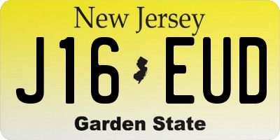 NJ license plate J16EUD