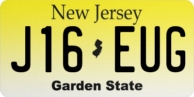 NJ license plate J16EUG