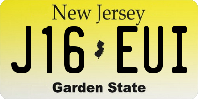 NJ license plate J16EUI