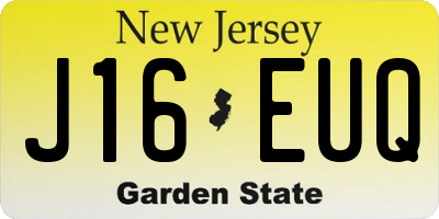 NJ license plate J16EUQ