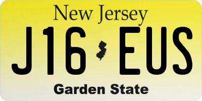 NJ license plate J16EUS