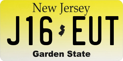 NJ license plate J16EUT