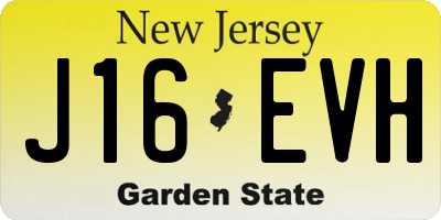 NJ license plate J16EVH