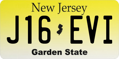 NJ license plate J16EVI
