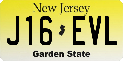 NJ license plate J16EVL