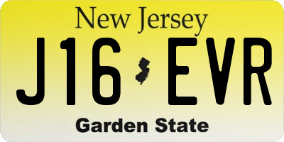 NJ license plate J16EVR