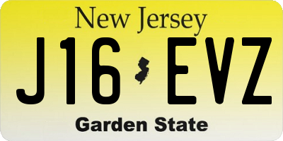 NJ license plate J16EVZ