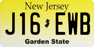 NJ license plate J16EWB