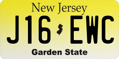 NJ license plate J16EWC