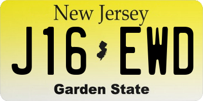 NJ license plate J16EWD