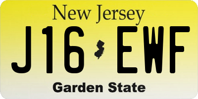 NJ license plate J16EWF