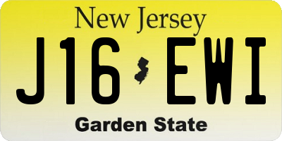 NJ license plate J16EWI