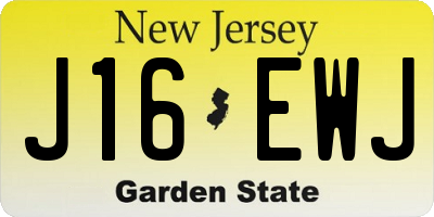 NJ license plate J16EWJ