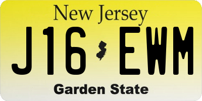 NJ license plate J16EWM