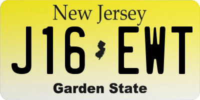 NJ license plate J16EWT