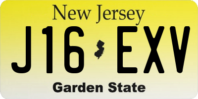 NJ license plate J16EXV