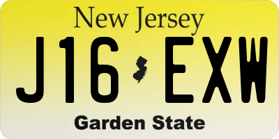 NJ license plate J16EXW