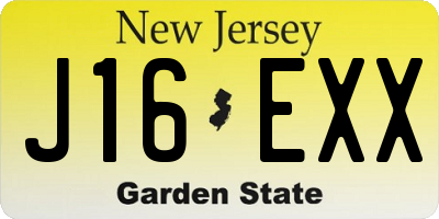 NJ license plate J16EXX