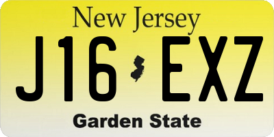 NJ license plate J16EXZ