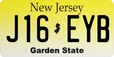 NJ license plate J16EYB