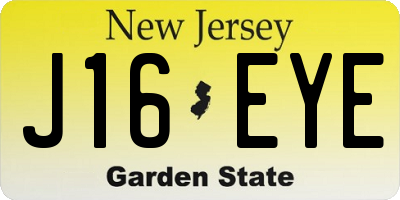 NJ license plate J16EYE