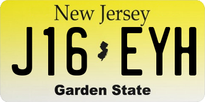 NJ license plate J16EYH