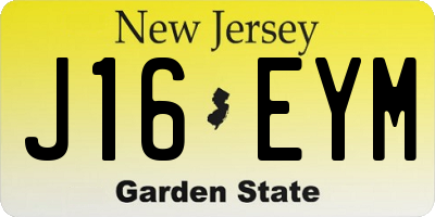 NJ license plate J16EYM