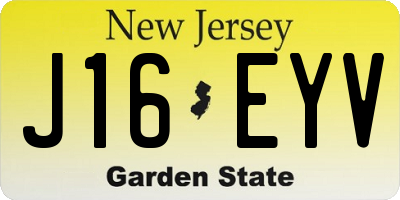 NJ license plate J16EYV