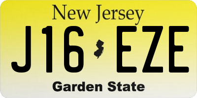 NJ license plate J16EZE