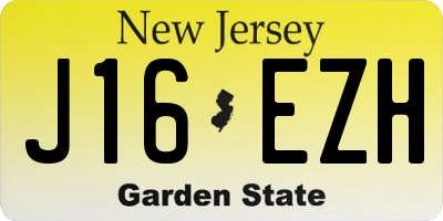 NJ license plate J16EZH