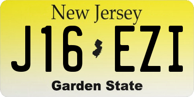 NJ license plate J16EZI