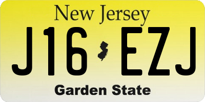 NJ license plate J16EZJ