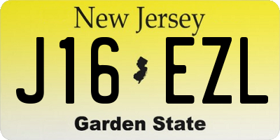 NJ license plate J16EZL