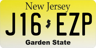 NJ license plate J16EZP