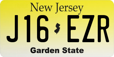 NJ license plate J16EZR