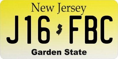 NJ license plate J16FBC
