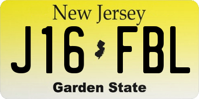 NJ license plate J16FBL