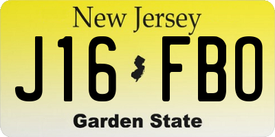 NJ license plate J16FBO