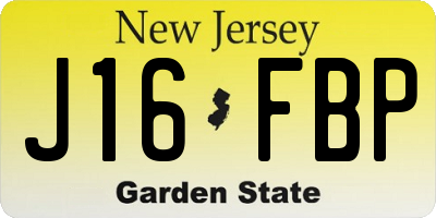 NJ license plate J16FBP