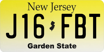 NJ license plate J16FBT