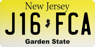 NJ license plate J16FCA