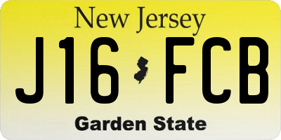 NJ license plate J16FCB