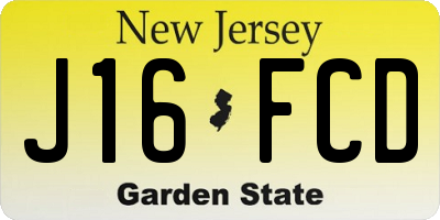 NJ license plate J16FCD